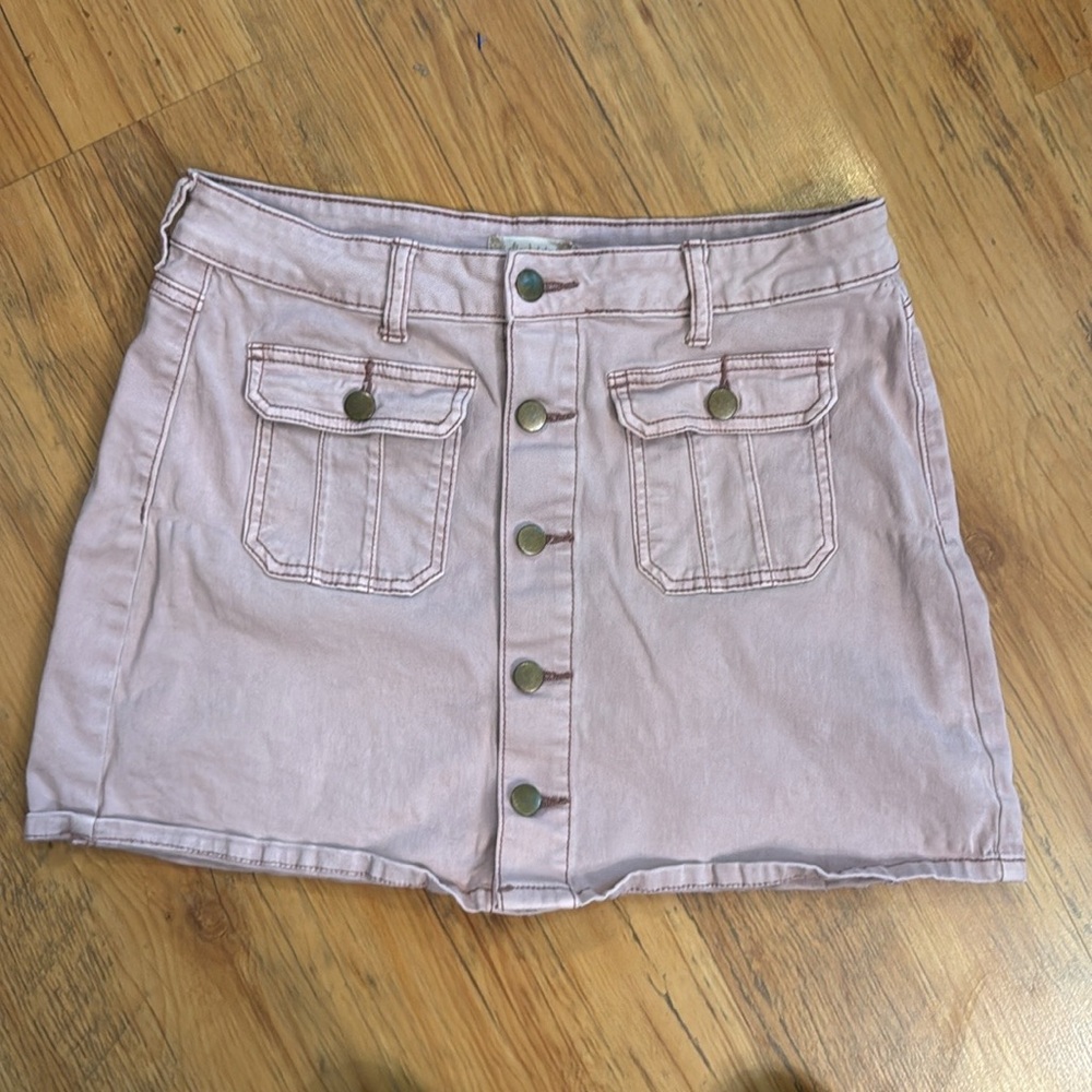 Altard State Jean Skirt Womens Sz M Blush Pink